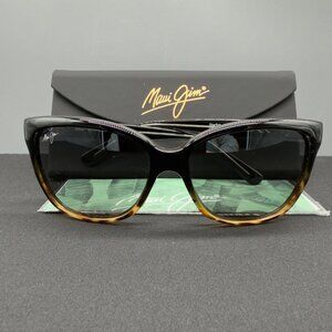 Maui Jim MJ 744-02T Sunglasses Black Tortoise Grey Lens 56 16 140 Women